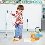Coolplay 12pcs Mop and Cleaning Toys Set Kids Toddlers Pretend Play Broom Set, Detachable Broom Mop Dustpan for Kids Girl Toys