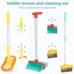 Greyghost Kids Cleaning Toy Set with Adjustable Mop Broom and Dustpan, 14PCS Toddles Cleaning Tool Pretend Play Kits, Early Educational Learning Toys for Baby Boys Girls Birthday