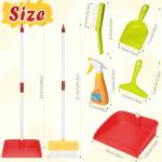 Kids Cleaning Toy Set Toddlers Broom Dust Pan Set for Housekeeping Pretend Play Cleaning Set, Cleaning Toys Gift for Toddlers Girls Boys Age 3-6 Years Old (6PCS - Red Set)
