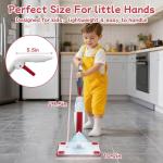 Kids Spray Mop - Fun & Educational Montessori Housekeeping Toys Mini Size Cleaning Set Includes Kids Mop with Real Water Sprayer Washable Microfiber Pads & Scraper