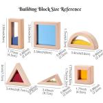 Dinhon 23PCS Sensory Blocks for Toddlers 1-3 & Kids 4-8 - Large Montessori Wooden Building Blocks with Rainbow Colors, Stacking Toys for Boys Girls, Sensory Play & Preschool Learning, Toddler Gift