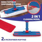Kids Spray Mop Real with Sprayer + 2PCS Mop Pads, Toddler Cleaning Tool Real Works for Realistic Housekeeping Cleaner Pretend Play Toys Montessori Mini Mop & Sweeper for Kids Aged 3+