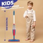 Kids Spray Mop Real with Sprayer + 2PCS Mop Pads, Toddler Cleaning Tool Real Works for Realistic Housekeeping Cleaner Pretend Play Toys Montessori Mini Mop & Sweeper for Kids Aged 3+