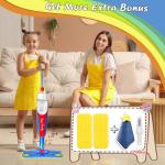 Kids Mop Cleaning Toy Set, Mini Size Mop for Kids, Toddlers Small Spray Mop Really Works, Montessori Toys Educational and Pretend Play Toy Gift for Toddlers Boys Girls