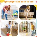 Kids Cleaning Toy Set Toddlers Broom Dust Pan Set for Housekeeping Pretend Play Cleaning Set, Cleaning Toys Gift for Toddlers Girls Boys Age 3-6 Years Old (2PCS - Red and Yellow Set)