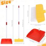 Kids Cleaning Toy Set Toddlers Broom Dust Pan Set for Housekeeping Pretend Play Cleaning Set, Cleaning Toys Gift for Toddlers Girls Boys Age 3-6 Years Old (2PCS - Red and Yellow Set)