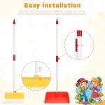 Kids Cleaning Toy Set Toddlers Broom Dust Pan Set for Housekeeping Pretend Play Cleaning Set, Cleaning Toys Gift for Toddlers Girls Boys Age 3-6 Years Old (2PCS - Red and Yellow Set)