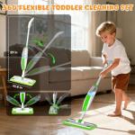 Real Working Kids Spray Mop for Toddlers, Cellulera Montessori Toys Mini Size Cleaning Set, Real Water Sprayer for Pretend Play & Learning, Housekeeping Toys Gift for Toddlers Girls Boys Ages 3+