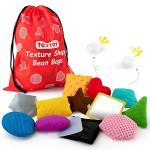 Texture Sensory Bean Bags,Toddler Sensory Toys for Babies,Preschool Toys Set of 13 Beanbags, Shape Sensory Bean Bags with Storage Bag,Develop Fine Motor & Sensory Play for Newborns’ Early Learning