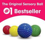 Edushape Textured Sensory Balls - Set Of 4 Colorful Senso-Dot Balls - Grip, Toss And Roll For Sensory Engagement - Bright, Colorful, Textured Design To Enhance Color Recognition And Stimulates Visual Senses - Colors May Vary, Solid Primary, (705174)