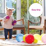 Edushape Textured Sensory Balls - Set Of 4 Colorful Senso-Dot Balls - Grip, Toss And Roll For Sensory Engagement - Bright, Colorful, Textured Design To Enhance Color Recognition And Stimulates Visual Senses - Colors May Vary, Solid Primary, (705174)