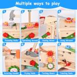 Wooden Tool Set for Kids, 38 PCS Pretend Play Construction Toys with Tool Box, Screws, Nuts, Montessori Learning Toy for Toddlers Ages 3 4 5 6 Years Old Boys Girls