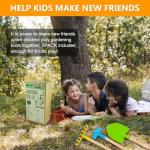 POMIKU Kids Shovel, Rake for Leaves, Spade, Hoe and Broom, 5Pcs Kids Garden Tools, Gardening Yard Outdoor Toy Gifts for Boys Girls Age 3 4 5 6 7 8 Years Old