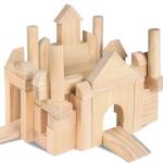 Timfuis 64-Piece Wooden Building Blocks with Storage Tray | Natural Wood Preschool Educational Toys for Toddlers Ages 3+ | Ideal Gift for Boys & Girls