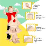 Timfuis 64-Piece Wooden Building Blocks with Storage Tray | Natural Wood Preschool Educational Toys for Toddlers Ages 3+ | Ideal Gift for Boys & Girls