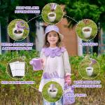 ROBOTIME Kids Gardening Set, 17PCS Toddler Gardening Tools, Toddler Gardening Set with Apron, Hat, Gloves, Watering Can & Tool Bag – Outdoor Play Garden Kit for Kids for Hands-On Learning (Purple )