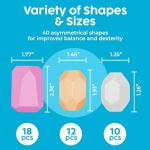 BUNMO 40pcs Wooden Stacking Toys - Montessori Educational Blocks for Toddlers, Non-Toxic, Safe, and Durable for Kids’ Creative Play and Learning