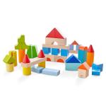 HABA Colored Wooden Building Blocks - 46 Piece Set of Wooden Toys, Stacking Toys for Toddlers 1-3 for Open Ended STEM Play, Made in Germany