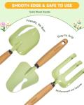 Seedypop Kids Gardening Tool Set Toys - 8 Pieces Quality Garden Kit for Toddlers & Kids with Shovels, Rake, Watering Can, Hat, Apron, Gloves & Storage Bag (Green)
