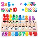GeroCrew Wooden Montessori Number and Shape Puzzles