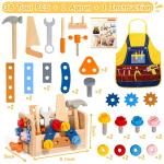 TONZE Wooden Tool Set for Kids - 39 PCS