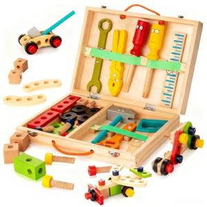 KIDWILL Wooden Tool Kit for Creative Kids