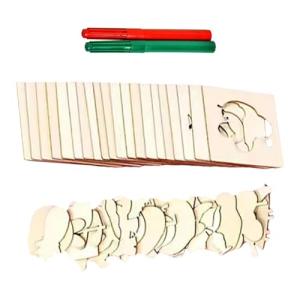 Drawing Board Painting Templates Crafts Montessori Wooden Stencil Drawing Kit for Kids Drawing Stencils for Artists Furniture, 20pcs and 20pcs