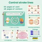 Montessori Preschool Workbooks Set for Kids Ages 3-6 | 4 Pack Reusable Tracing Books with Dry-Erase Markers | Alphabet Writing Practice, Pen Control Training for Kindergarten & Homeschool Learning