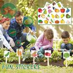 Qtioucp 16Pcs Kids Gardening Tools Outdoor Toys Set Backyard Play with 93 PCS DIY Flower Garden Building Preschool Activities (Green)