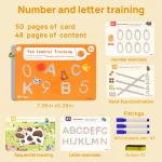 Montessori Preschool Workbooks Set for Kids Ages 3-6 | 4 Pack Reusable Tracing Books with Dry-Erase Markers | Alphabet Writing Practice, Pen Control Training for Kindergarten & Homeschool Learning