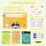 Montessori Preschool Workbooks Set for Kids Ages 3-6 | 4 Pack Reusable Tracing Books with Dry-Erase Markers | Alphabet Writing Practice, Pen Control Training for Kindergarten & Homeschool Learning