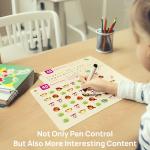 Montessori Preschool Workbooks Set for Kids Ages 3-6 | 4 Pack Reusable Tracing Books with Dry-Erase Markers | Alphabet Writing Practice, Pen Control Training for Kindergarten & Homeschool Learning