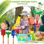 Tarpop 18 Pcs Kids Gardening Tools Set, Metal Kids Yard Tools with Sturdy Wooden Handle Safe Children Beach Sandbox Toy Sand Play Kit for Flower Soil Planting Loosening Digging, Trowel, Rake, Shovel