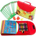 Drawing Stencils for Kids Kit & Carry Case – – Child-Safe, Non-Toxic Stencil Set with 300 Shapes, Colored Pencils, Paper, Etc. – Birthday Gifts & Travel Art Supplies for Creativity, Learning and Fun