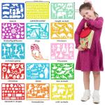 Drawing Stencils for Kids Kit & Carry Case – – Child-Safe, Non-Toxic Stencil Set with 300 Shapes, Colored Pencils, Paper, Etc. – Birthday Gifts & Travel Art Supplies for Creativity, Learning and Fun
