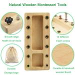 Inslat Montessori Screwdriver Board Set, Wooden Montessori Toy Tool for 3 4 5 Year Old Kids, Educational Screw Board Sensory Learning Toys STEM Fine Motor Skills Toys