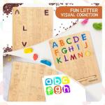 Asweets Montessori Wooden Alphabet Tracing Board, Wood Letter Practicing Board,Double-Sided Boards for Toddlers and Preschool Gifts for Kids(1 Piece)