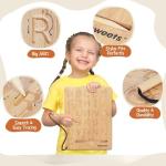 Asweets Montessori Wooden Alphabet Tracing Board, Wood Letter Practicing Board,Double-Sided Boards for Toddlers and Preschool Gifts for Kids(1 Piece)