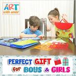 Drawing Stencils for Kids Kit & Carry Case – – Child-Safe, Non-Toxic Stencil Set with 300 Shapes, Colored Pencils, Paper, Etc. – Birthday Gifts & Travel Art Supplies for Creativity, Learning and Fun