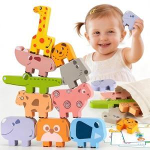 Wooden Animal Stacking Blocks for Toddlers