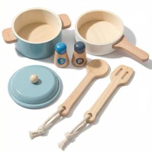 Wooden Montessori Toddler Play Kitchen Set