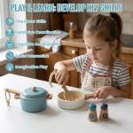 Wooden Montessori Toddler Play Kitchen Set