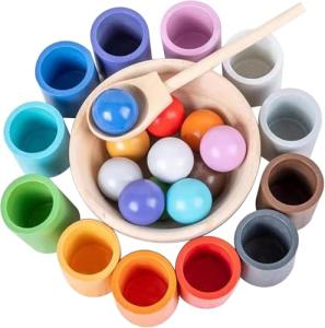Rainbow Ball Matching Cups for Toddlers