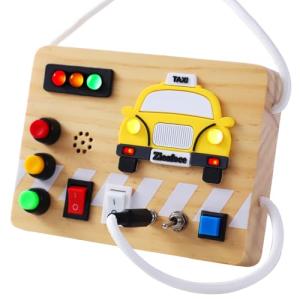 Montessori Busy Board Taxi Theme Sensory Toy