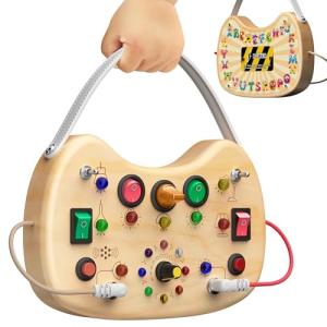 Montessori Busy Board with LED Lights for Toddlers