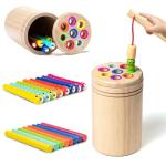 Wooden Montessori Color Sorting & Fishing Game