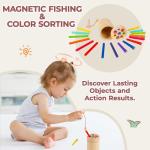 Wooden Montessori Color Sorting & Fishing Game