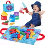 Hahaland 10-in-1 Montessori Fishing Game for Toddlers
