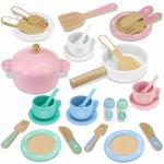 Wooden Toy Kitchen Plates and Dishes Set