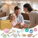 Wooden Toy Kitchen Plates and Dishes Set